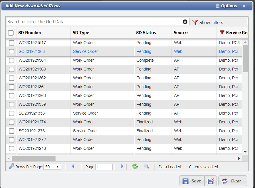 Add New Associated Items form example