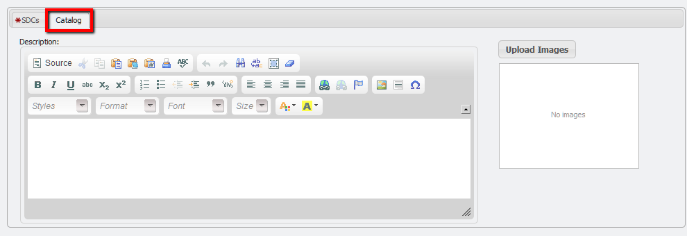 Catalog Tab