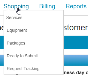 Shopping Menu Example