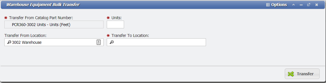 Barcode Physical Inventory Bulk Transfer form example