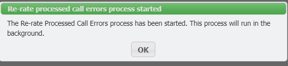 Rerate Call Details Errors Dialogue