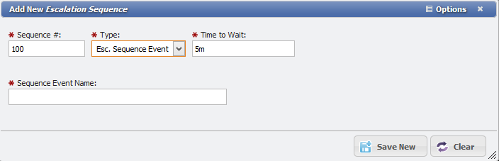 Add New Escalation Sequence form example