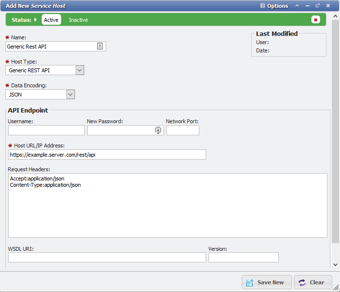 Add New Service Host