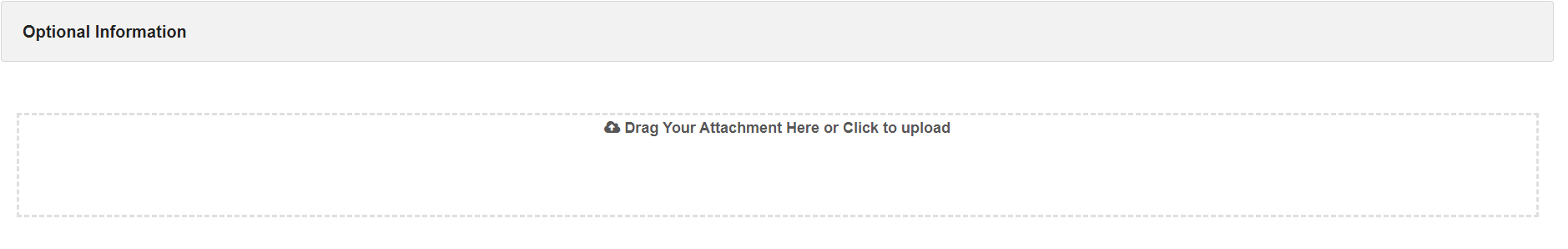 Optional Information section example