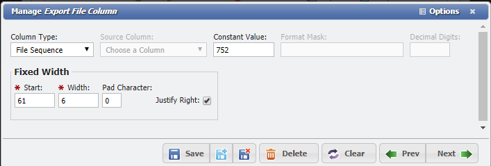 Manage Export File Column