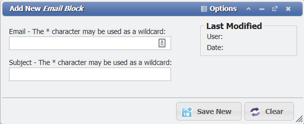 Add New Email Block form example