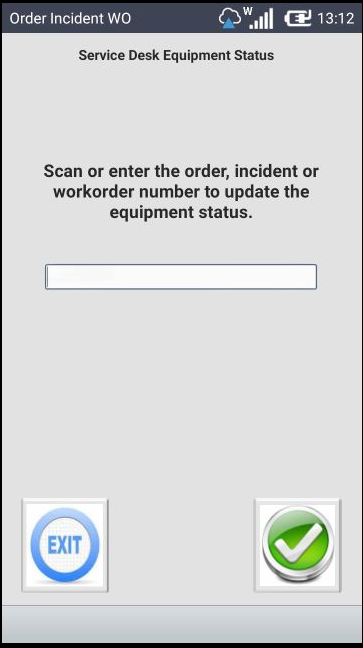 Order Incident Work Order screen