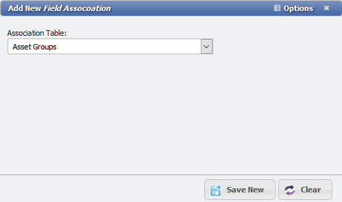 Add New Field Association form