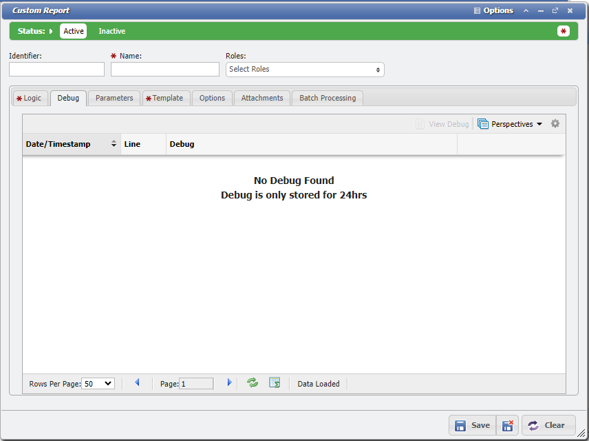 Debug Section