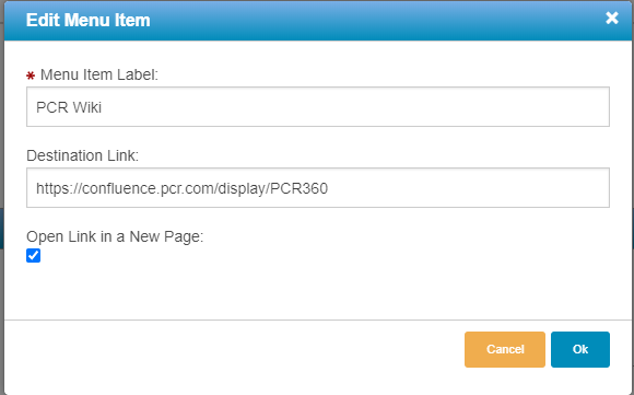 Edit Menu Item Form Example