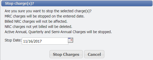 Stop Charges Dialogue example