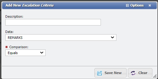 Add New Escalation Criteria form example
