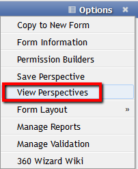 Options form
