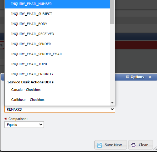 Escalation Form Data Dropdown