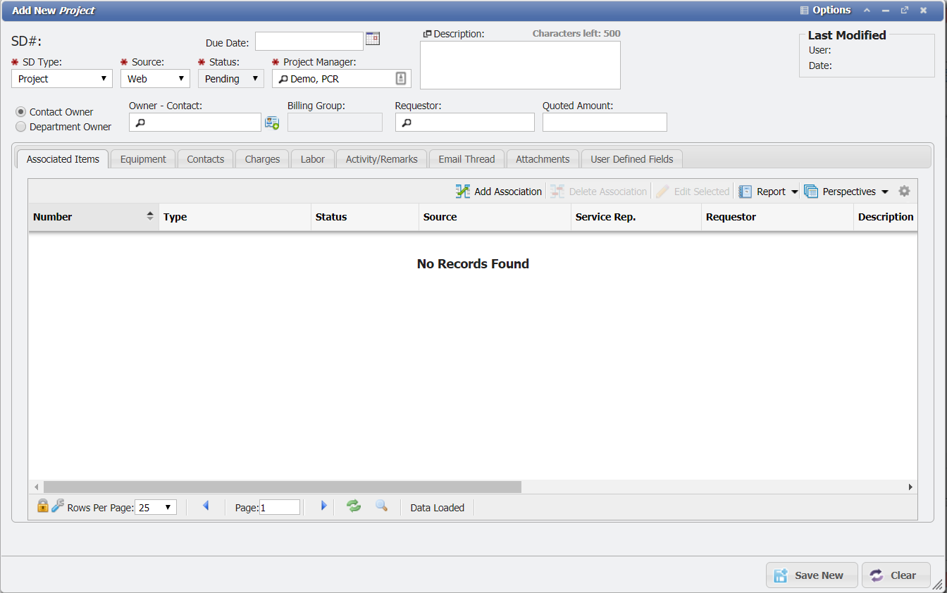 New Project Example