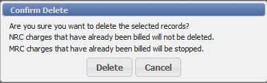 Confirm Delete dialogue